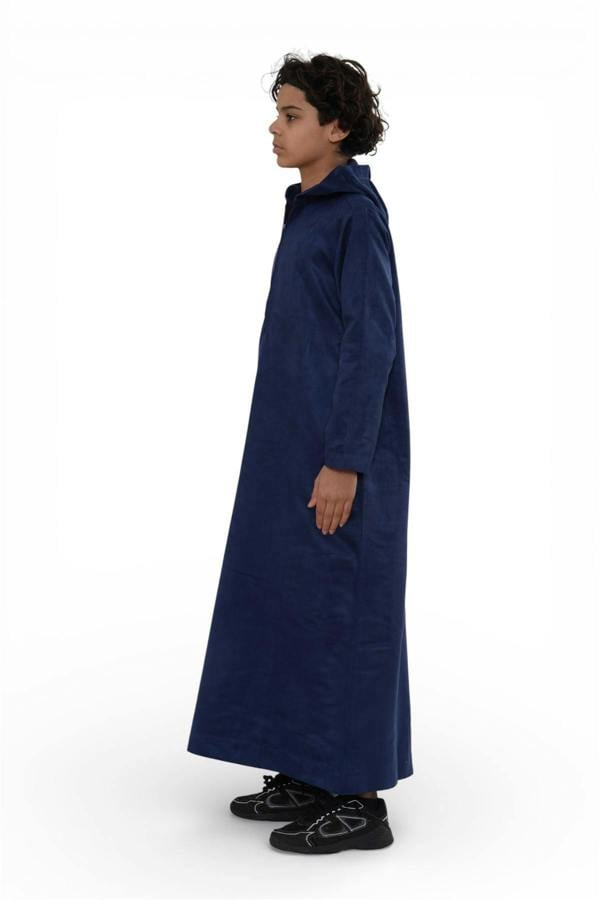 Infinity Leather Kids Boys Hooded Eid Moroccan Jubba Robe Ramadan Eid Thobe - K-HM12