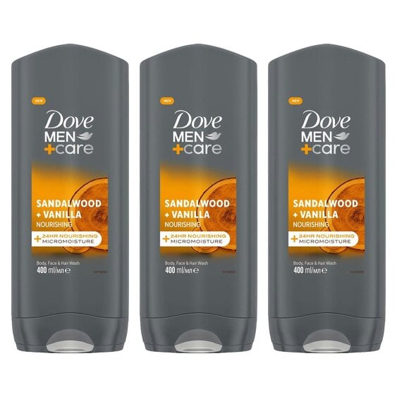 Dove Men+Care Sensitive 3-in-1 Hair, Face and Body Wash 3x400ml