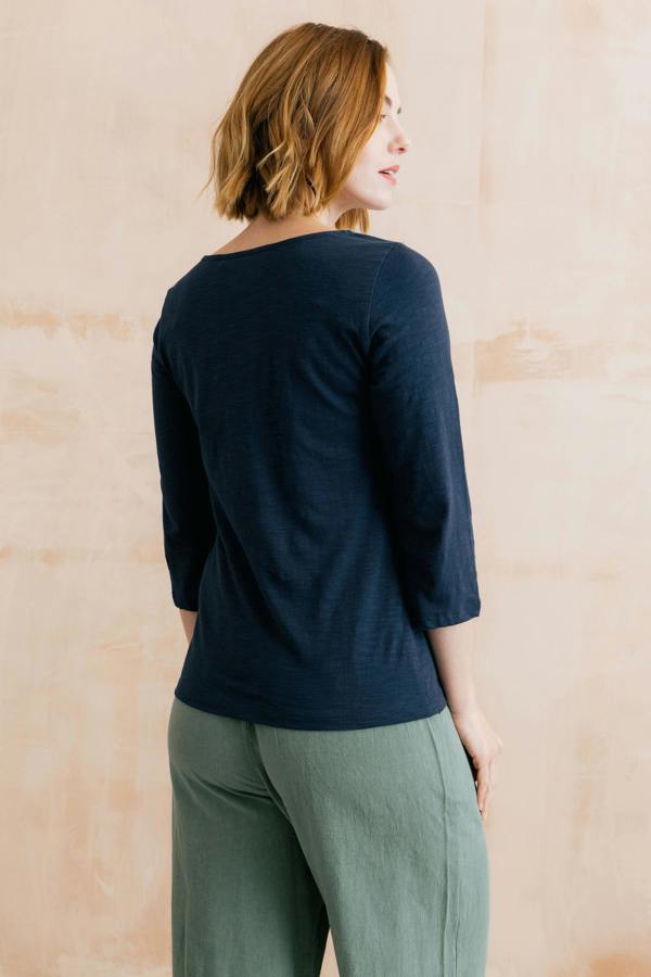 Lily & Me Monica Organic Cotton Jersey Top Navy