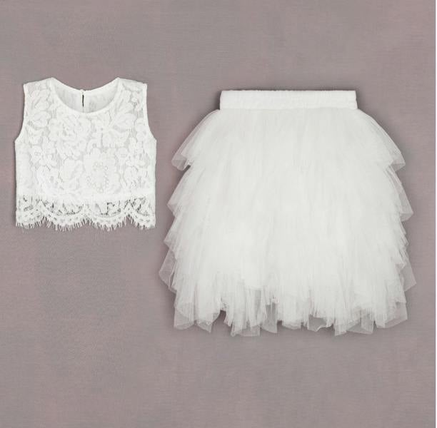 UK Flower Girl Boutique Ophelia Couture Set - White
