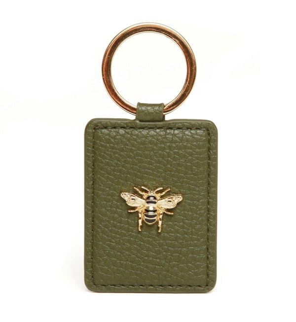 Alice Wheeler Vegan Leather Gold Bee Keyring Bag Charm