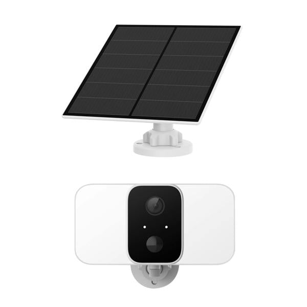 ENER-J Smart Wireless Twin Floodlight Outdoor Camera with Sensor, Alexa & Google Home Compatible, App & Voice Control