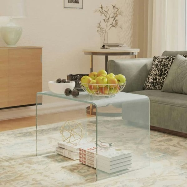 Berkfield Side Table 40x40x60 cm Tempered Glass