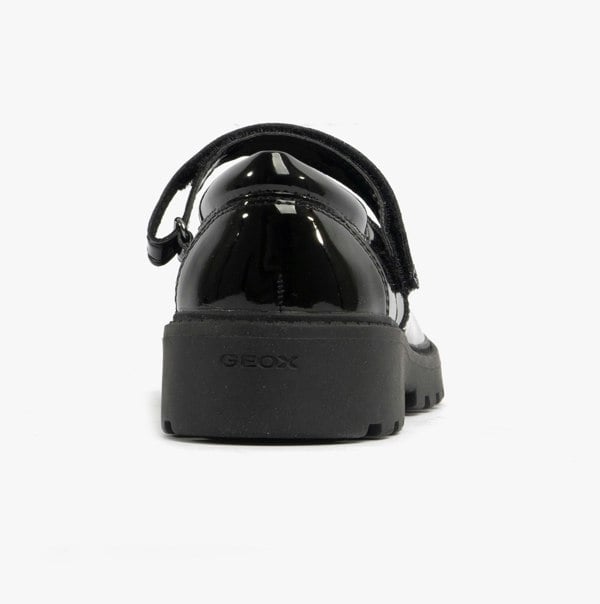 GEOX CASEY B Girls Patent Mary Jane School Shoes Black