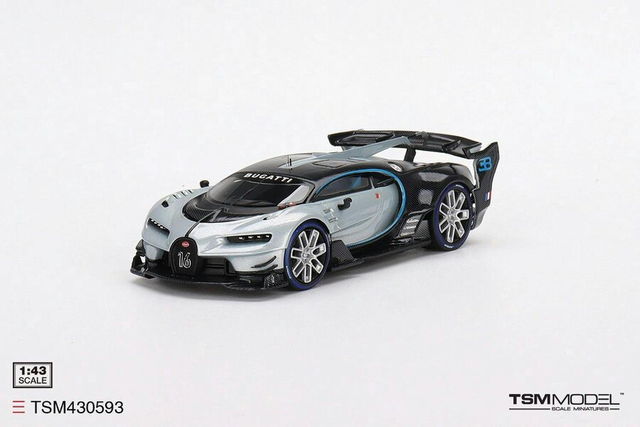 MCSlots Bugatti Vision Gran Turismo Silver 1:43 Scale TSM430593