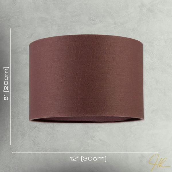 Modern Cinnamon Reddish Brown Textured Linen Fabric Circular Lampshade Image 7