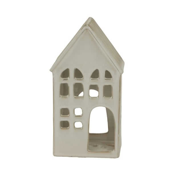 Hill Interiors Ceramic House Tea Light Holder - White