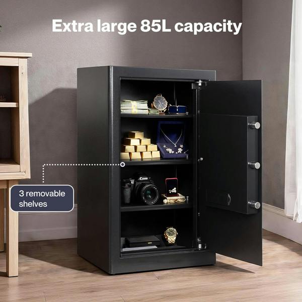 Levede 85L Safe Fireproof Security Box Home Office Cash Lock Deposit Password