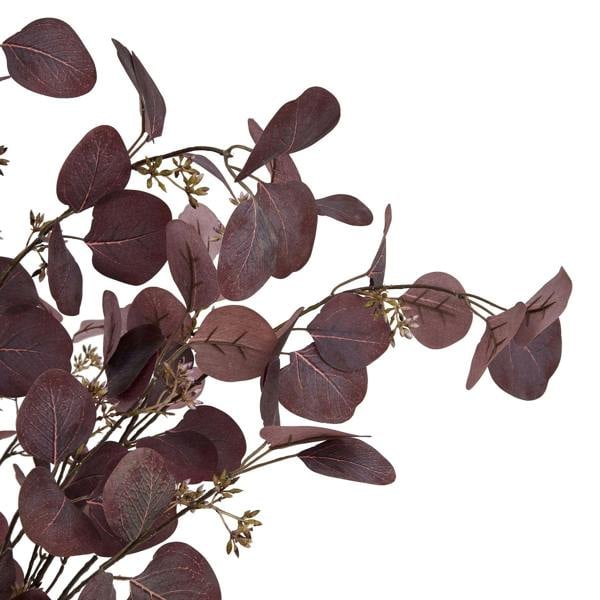 Wyld Haus Set of 3 Artificial Flowers Burgundy Berried Eucalyptus Stems