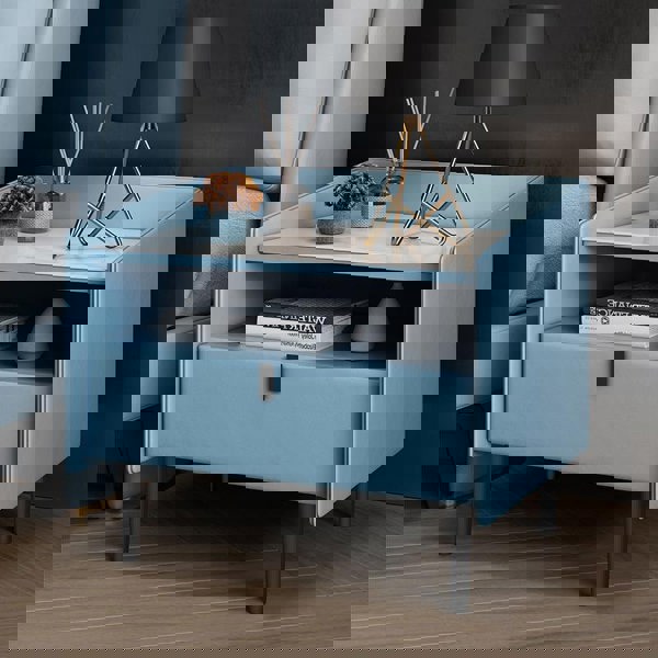 Insula Bedside Table-Weilai Concept-Blue-Weilai Concept