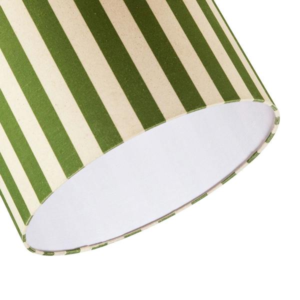 Garden Olive Green and Oatmeal Linen Striped Shade with Fabric Inner Image 5