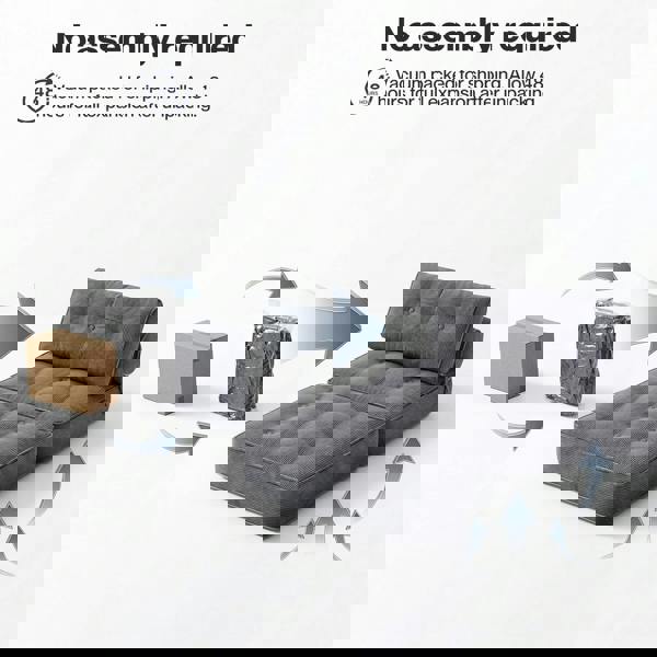 Levede Convertible Sofa Bed 3-IN-1 Portable Boneless Counch Lightweight Foldable