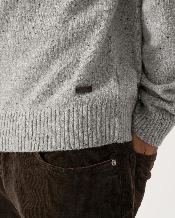 GANT Mens Wool Blend Neps Crew Neck Sweater - 93 Grey Melange