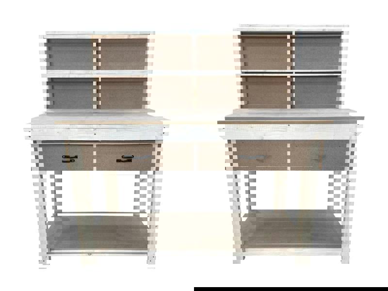 Wooden MDF Top Workbench – Durable Tool Cabinet with Drawers and Back Panel, Ideal for Dry Indoor Spaces Such as Garages, Workshops, and Studios.