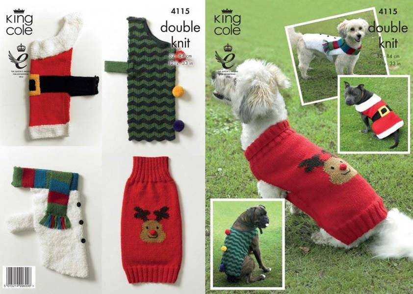 King Cole Big Value Knitting Pattern 4115, Coats for Pets - Advanced