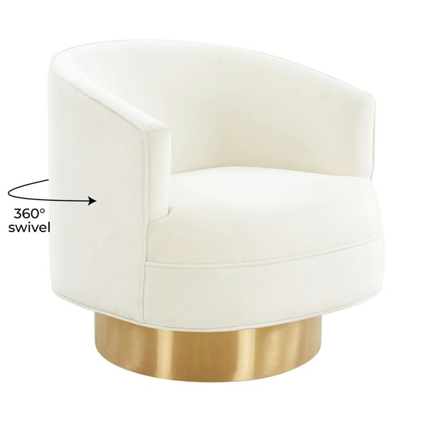 Furniture Edit Stella Cream Velvet Swivel Chair