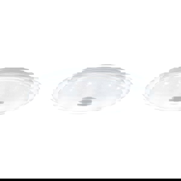 Wall Flush Ceiling Light White Shade White Chrome Plastic Crystal Effect LED 24W Loops