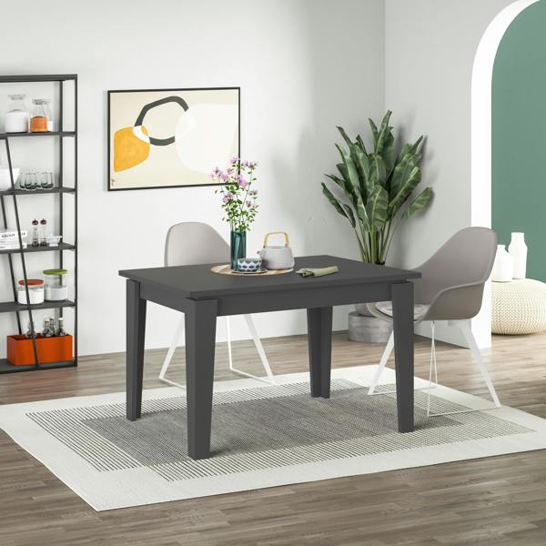 Decortie Tolmen Dining Table Rectangular Extendable Table for 4 Seater Contemporary Kitchen Table 120Wcm Living Room, Anthracite