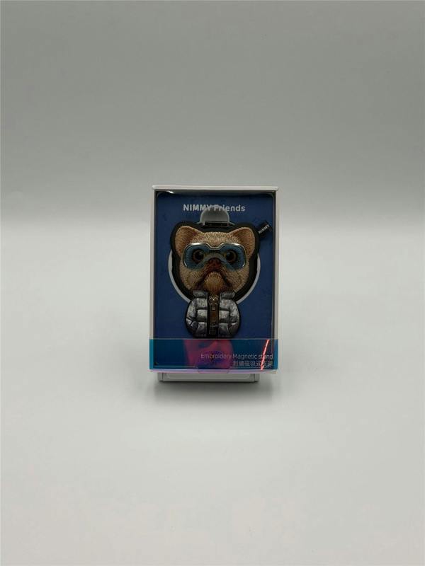 Nimmy Friends Nimmy Cool & Cute 2.0 Little Rich Tycoon Dog Embroidery Magnetic Stand with MagSafe Black - N-KM-BSZJ-01