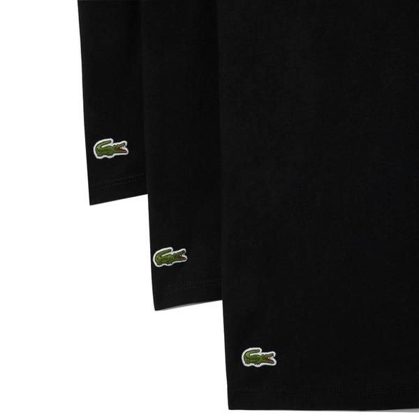Lacoste 3 Pack Lounge Cotton T-Shirts Black/Black/Black