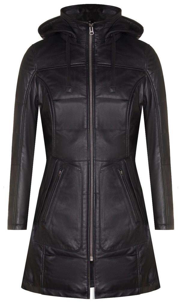 Infinity Leather Women's Leather Quilted Parka Coat-Allentown