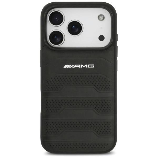 AMG Leather Debossed Lines Logo Case for iPhone 17 Pro 6.3" Black - AMHCP17LGSEBK