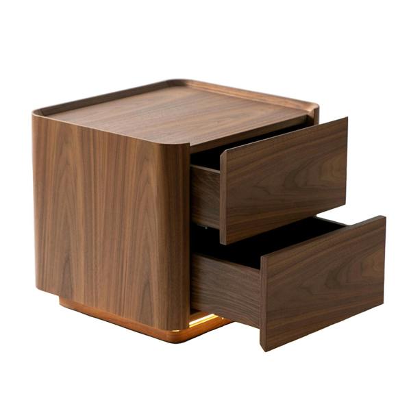 Angel Cerdá Walnut bedside table with lighting 7165