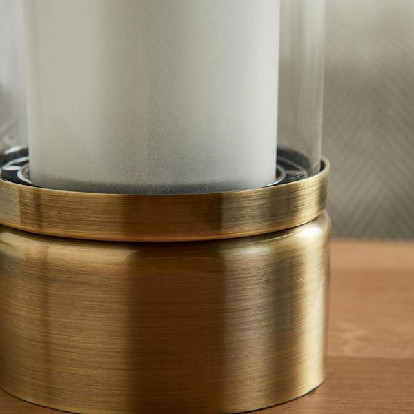 Chepstow Antique Brass & Glass Touch Table Lamp
