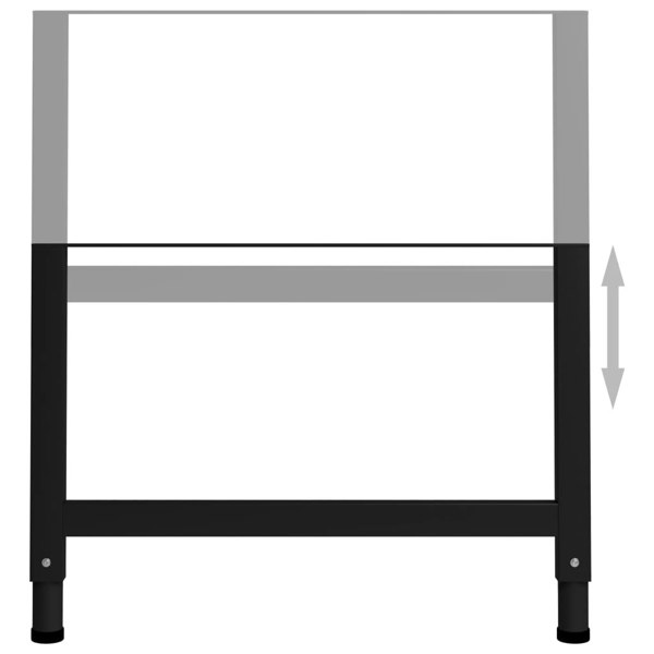 Berkfield Adjustable Work Bench Frames 2 pcs Metal 85x(69-95.5) cm Black