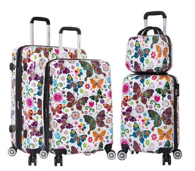 Snowball Hard Shell Printed Dual 4 Wheel Luggage Suitcase