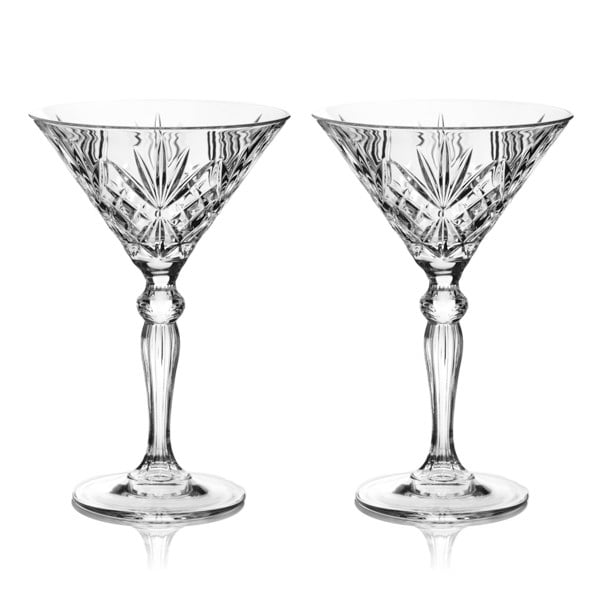 Diamante Chatsworth Crystal Martini Glasses - Set of 2