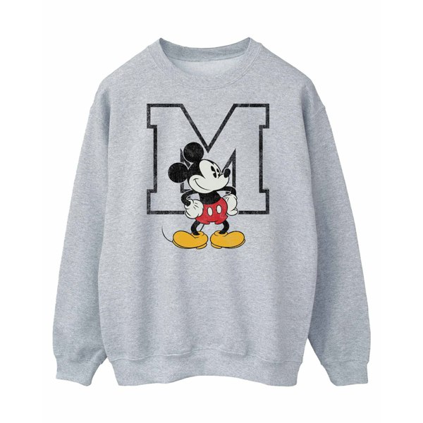 Disney Mens Classic M Mickey Mouse Sweatshirt - Sports Grey