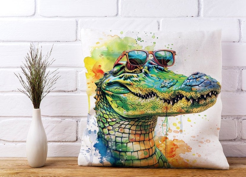 Warren Reed Cool Crocodile Cushions