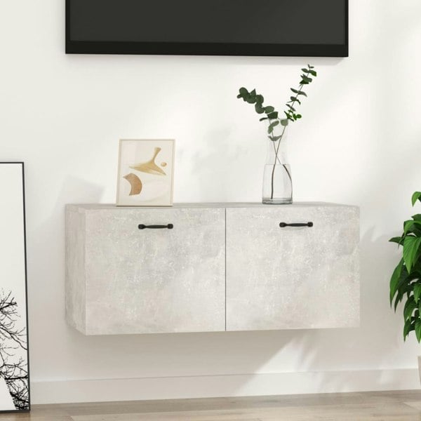 Berkfield Wall Cabinet Concrete Grey 80x35x36,5 cm Engineered Wood