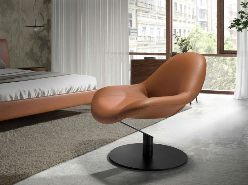 Angel Cerdá Brown Leatherette Swivel Armchair 5116