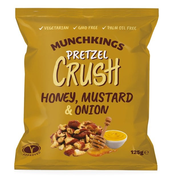  Munchkings Honey & Mustard Pretzel Crush 125g by Munchkings (Case of 9)