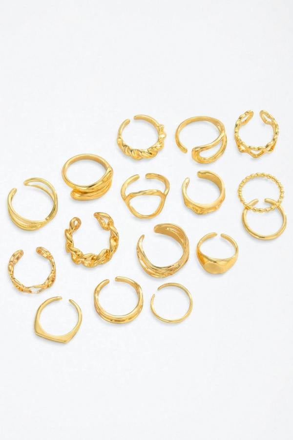 Multi Gold Fashion Ring Set