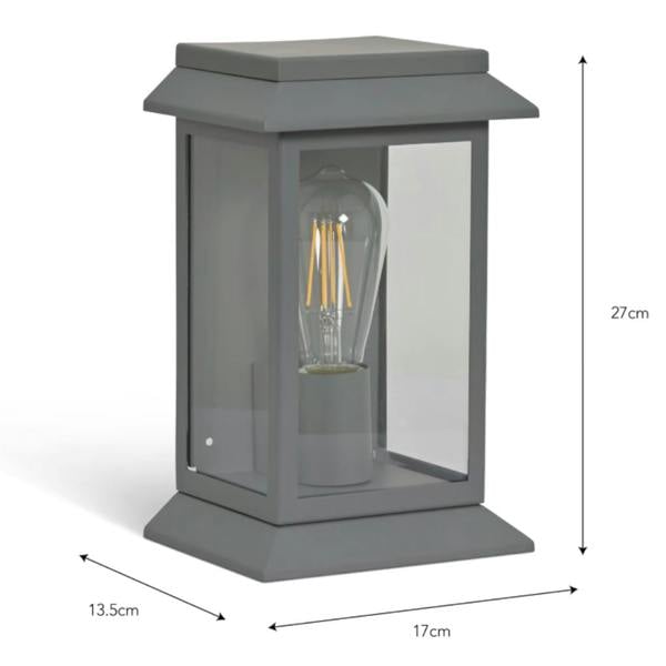 Abode Home & Gifts Charcoal Steel Lantern Wall Light