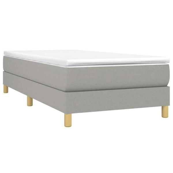 Berkfield Box Spring Bed Frame Light Grey 90x190 cm 3FT Single Fabric