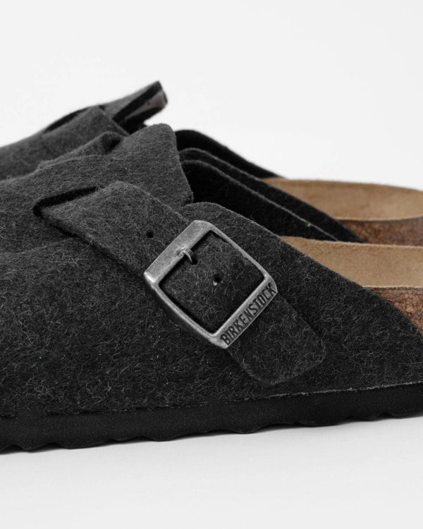 Birkenstock Boston Wool Felt Unisex Clogs - Anthracite