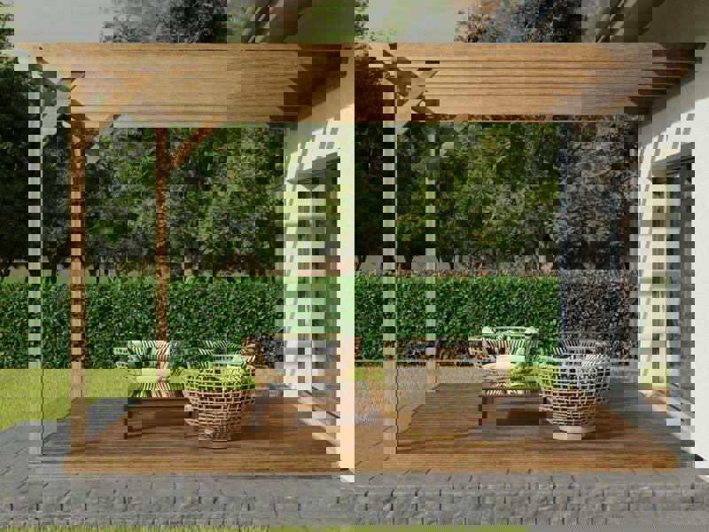 Arbor Garden Solutions Wall Mounted Pergola and Decking Kit Champion Design