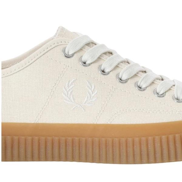 Fred Perry Hughes Low Canvas Ecru Trainers UK 6.5