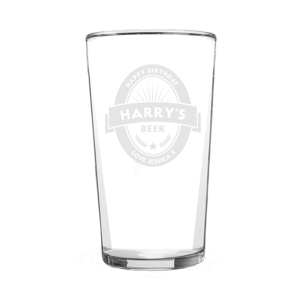 Personalised Memento Company Personalised Beer Label Pint Glass