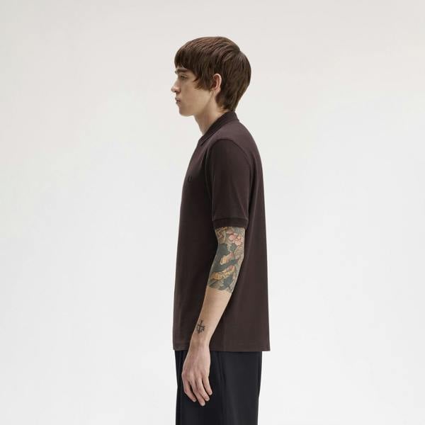 Fred Perry Ribbed Collar Crepe Pique Polo Shirt