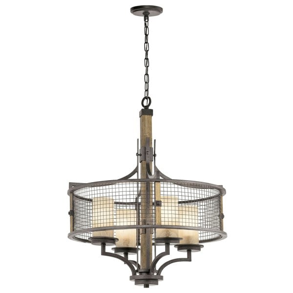4 Bulb Chandelier Hanging Pendant LIght Anvil Iron LED E27 100W Bulb Loops