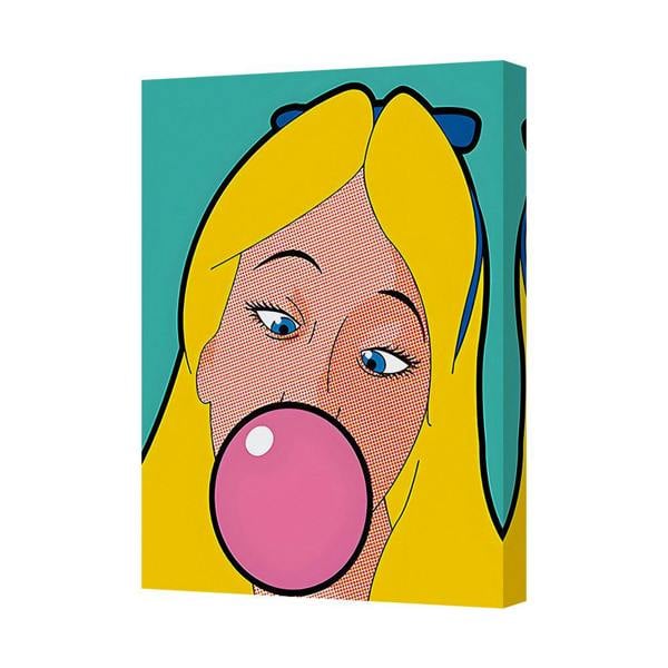 Benjamin Tate Design Pop Art Bubble Gum Portrait Canvas Print Contemporary Wall Art UK Made