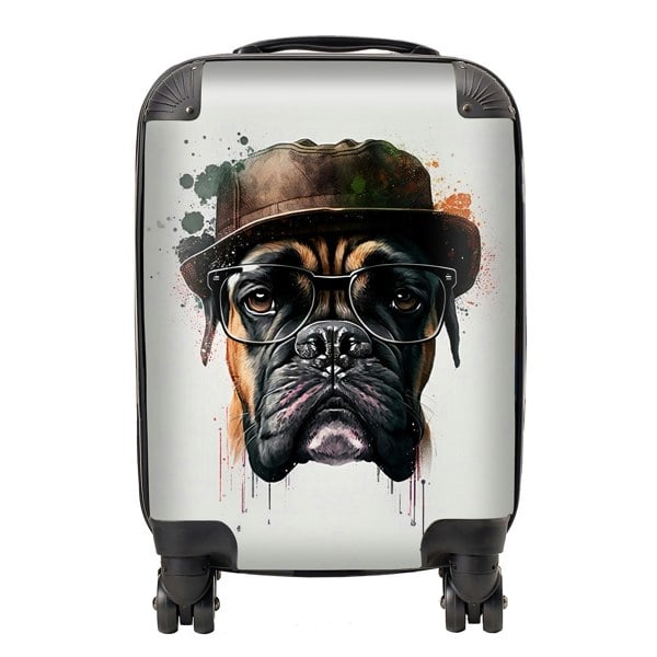 Warren Reed Boxer Dog Splashart Suitcase