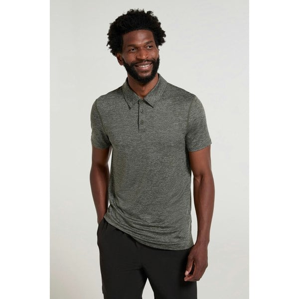Mountain Warehouse Mens Agra Stripe Polo Shirt - Khaki Green