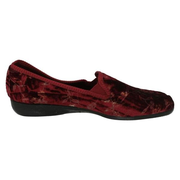 Spot On Ladies Spot On Embroided Floral Design Slippers