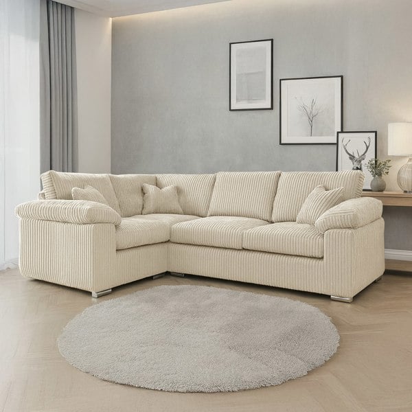 Furnishings For Less Delta Full Jumbo Cord 4 Seater Corner Sofa